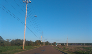 Not much to see; Driving back from the Prison to my Hotel, Yazoo City Mississippi.
